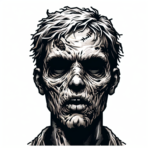 Make a person looking like a zombies.
Single Game Texture. In-Game asset. 2d. Blank background. High contrast. No shadows.