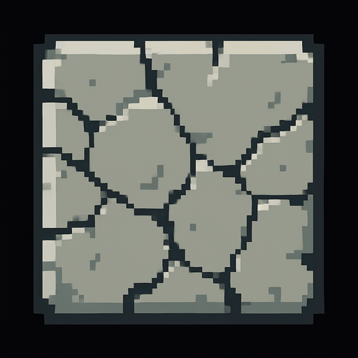 Bloque de piedra que ocupe todo el sprite.
In-Game asset.  2d.  High contrast.  No shadows