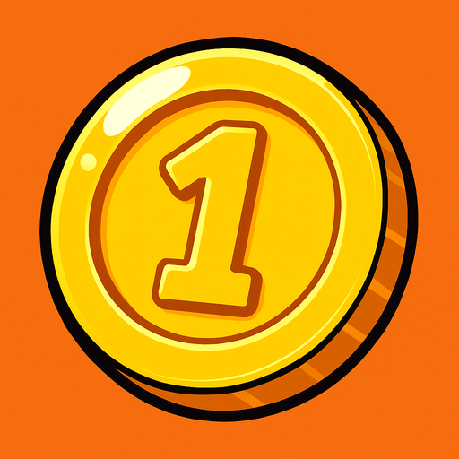 shiny coin.
In-Game asset.  2d.  High contrast.  No shadows