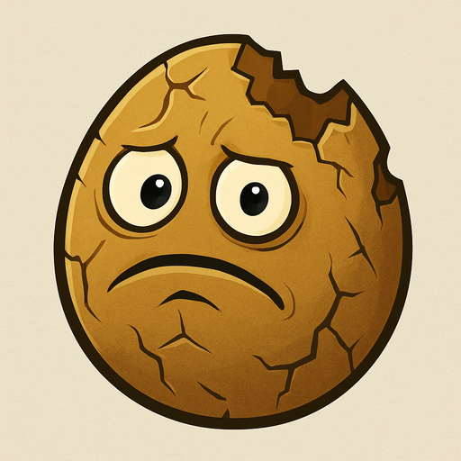 wallnutDamaged del videojuego de plantas vs zombies.
In-Game asset.  2d.  No shadows