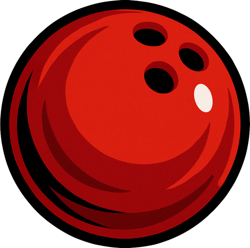 Red bowling ball.
In-Game asset.  2d.  High contrast.  No shadows