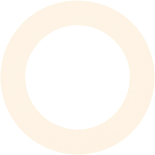 White circle with transparent middle. Front view