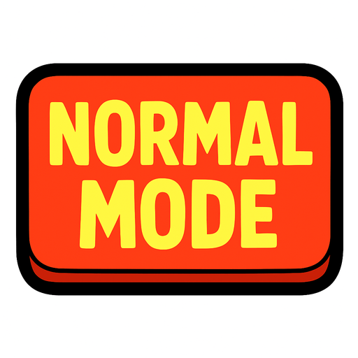 Normal Mode button.
In-Game asset.  2d.  High contrast.  No shadows