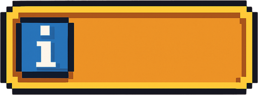 Info bar box 2d pixel art horizontal.
In-Game asset.  2d.  High contrast.  No shadows