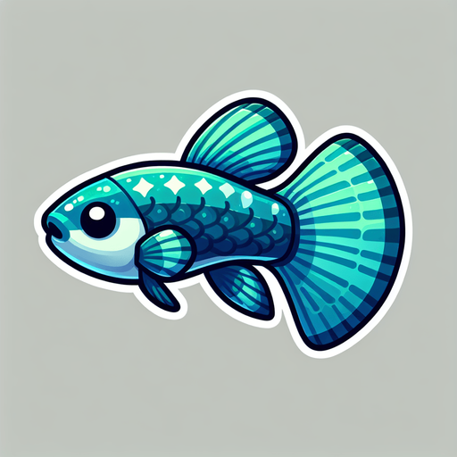 Guppy fish.
Single Game Texture. In-Game asset. 2d. Blank background. High contrast. No shadows.