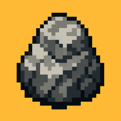 piedra de pixeles.
In-Game asset.  2d.  High contrast.  No shadows