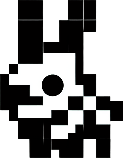 MG bunny.
Single Game Texture.  In-Game asset.  2d.  Blank background.  High contrast.  No shadows