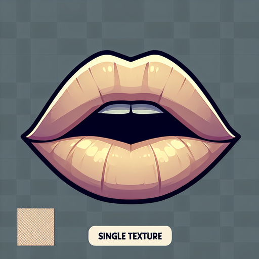 An opened pair of lips as if singing . Light Skin color. Cell shading vector art style. Facing forward. 
Single Game Texture.  In-Game asset.  2d.  Blank background.  High contrast.  No shadows