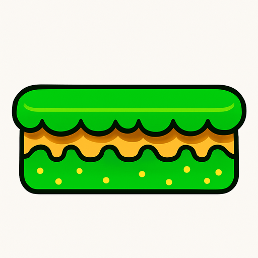 green mario like platform.
In-Game asset.  2d.  High contrast.  No shadows