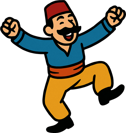 halay çeken insan.
In-Game asset.  2d.  High contrast.  No shadows