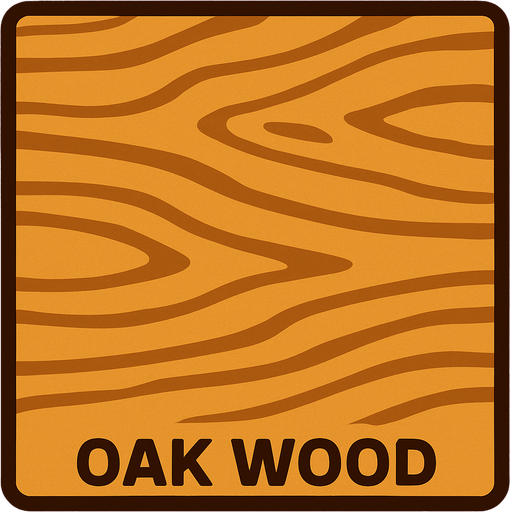 Make a 2D top down flat image of oak wood.
In-Game asset.  2d.  High contrast.  No shadows
