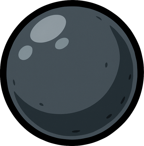 cannonball.
In-Game asset.  2d.  High contrast.  No shadows