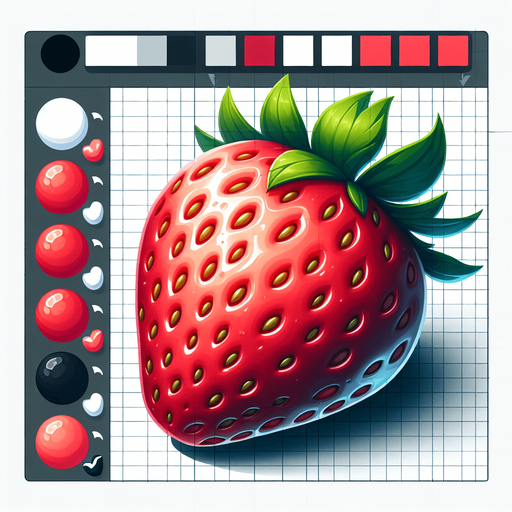 strawberry fruit.
Single Game Texture.  In-Game asset.  2d.  Blank background.  High contrast.  No shadows