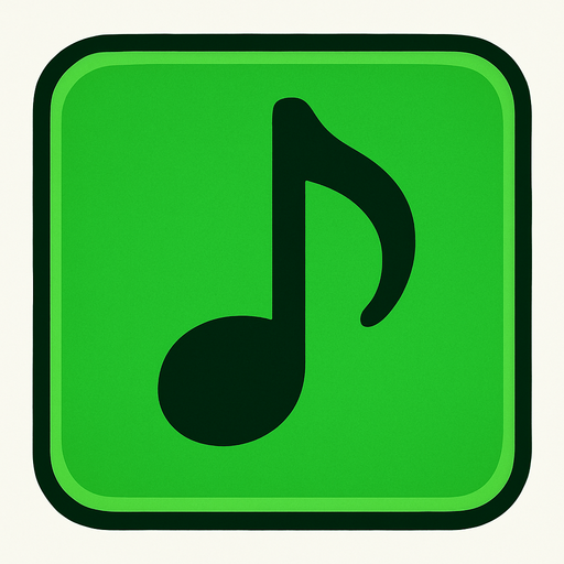 A single tile of musical note green.
In-Game asset.  2d.  High contrast.  No shadows