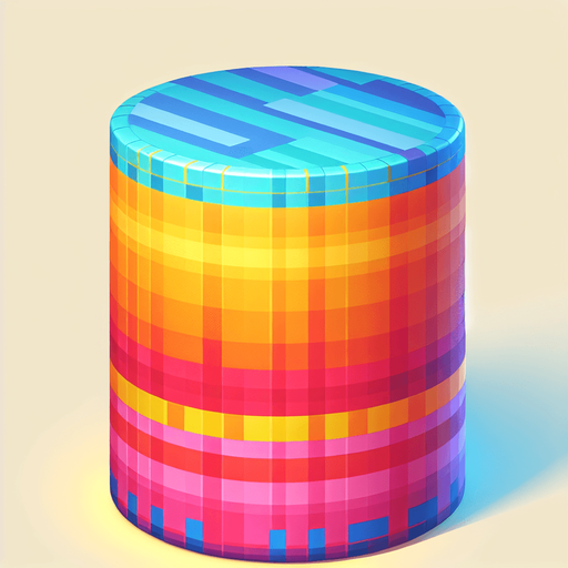 Make a colorful cylender.
Single Game Texture. In-Game asset. 2d. Blank background. High contrast. No shadows.