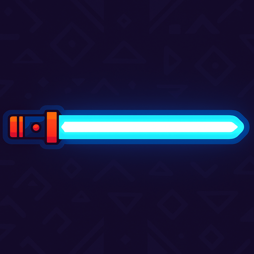 a line that is set to the theme of this game that looks like  lightsabre.
In-Game asset.  2d.  High contrast.  No shadows