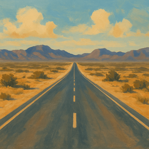 draw a horizontal desert road