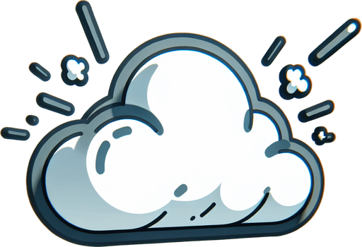 cartoon cloud.
2D, Without background