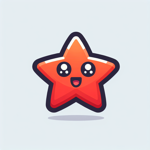 Star cartoon.
Single Game Texture.  In-Game asset.  2d.  Blank background.  High contrast.  No shadows