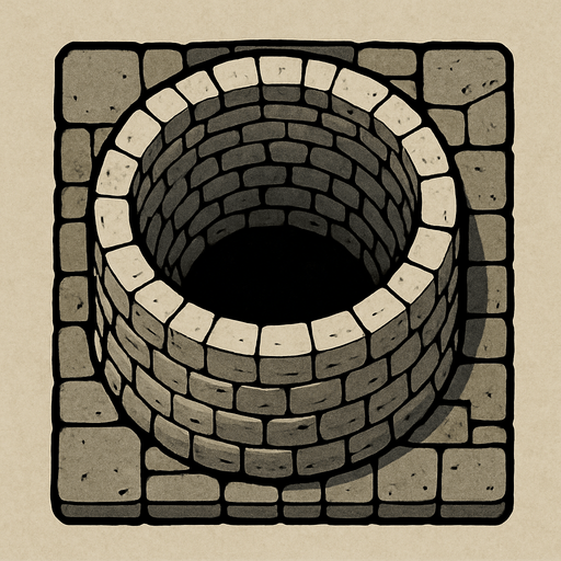 top view, stone high tower..
In-Game asset.  2d.  High contrast.  No shadows