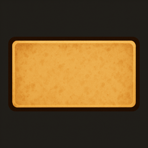 dikdörtgen olsun içi notsarjik rengde olsun buton olarak kullanılacak genişliği uzun hiç bir yazı içermesin.
In-Game asset.  2d.  High contrast.  No shadows