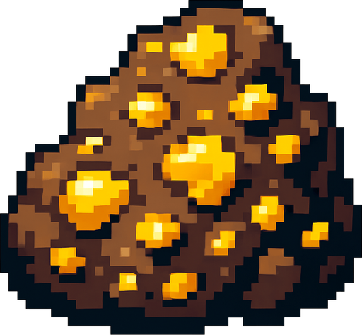Gold ore poxart.
In-Game asset.  2d.  High contrast.  No shadows