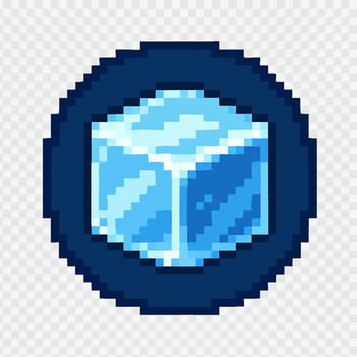 30x30, ice cube, symmetrical, circular.
In-Game asset.  2d.  High contrast.  No shadows