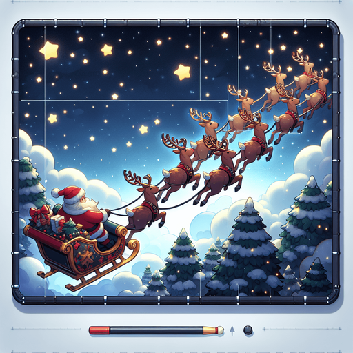 Santa's sleigh with a team of reindeer moving across a star light sky. Single Game Texture. In-Game asset. 2d. Blank background. High contrast. No shadows..
Single Game Texture. In-Game asset. 2d. Blank background. High contrast. No shadows.
