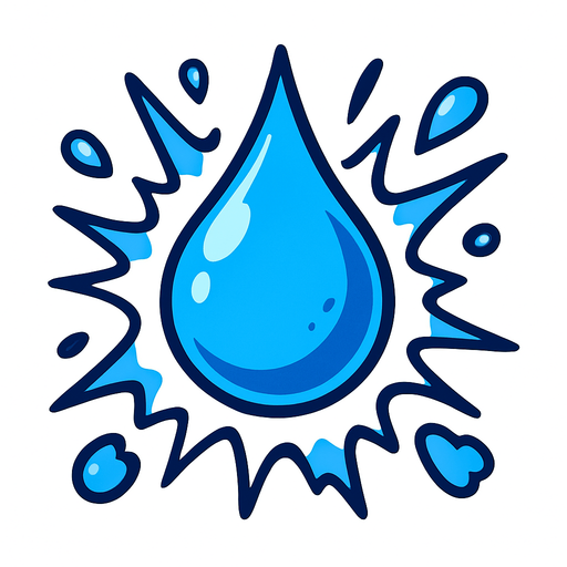 Su damlası patlama parçacık.
In-Game asset.  2d.  High contrast.  No shadows