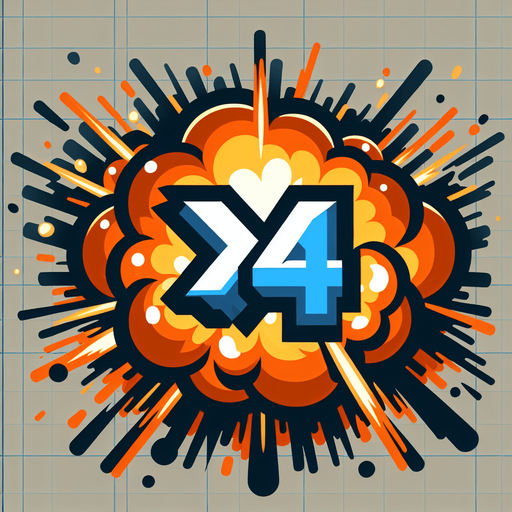 爆炸，里面有X4的字样.
Single Game Texture. In-Game asset. 2d. Blank background. High contrast. No shadows.