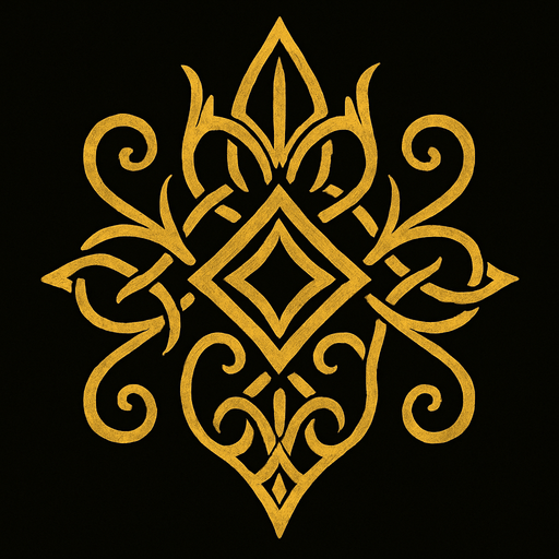 Golden ornoment LOTR style.
In-Game asset.  2d.  High contrast.  No shadows