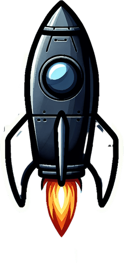 A Rocket image.
Single Game Texture. In-Game asset. 2d. Blank background. High contrast. No shadows.