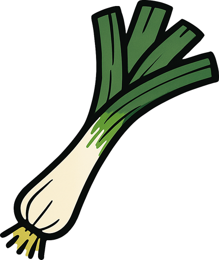 poireau.
In-Game asset.  2d.  High contrast.  No shadows