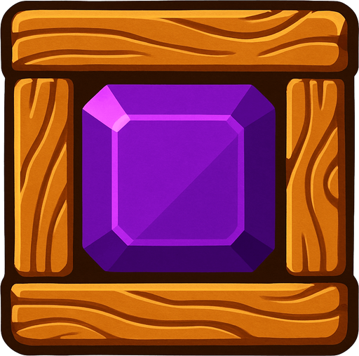 make wood for blocked gem.
In-Game asset.  2d.  High contrast.  No shadows