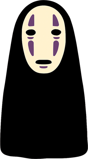 Shadow character from movie "spirited a way". HD colors..
In-Game asset.  2d.  High contrast.  No shadows