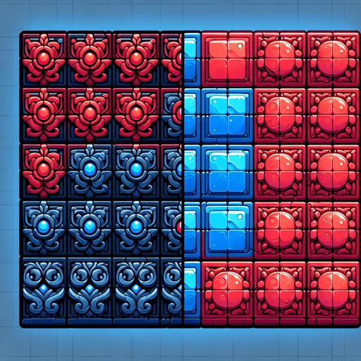 tile red and blu.
Single Game Texture.  In-Game asset.  2d.  Blank background.  High contrast.  No shadows