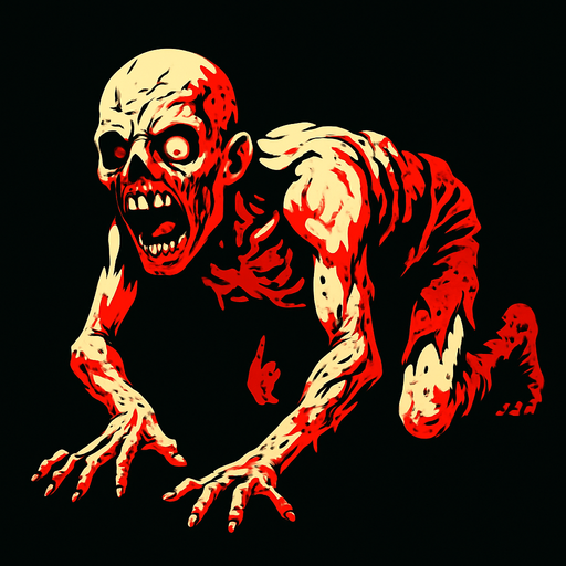 crawler zombie.
In-Game asset.  2d.  High contrast.  No shadows