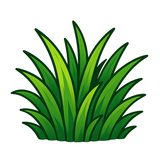 Grass.
Single Game Texture.  In-Game asset.  2d.  Blank background.  High contrast.  No shadows
