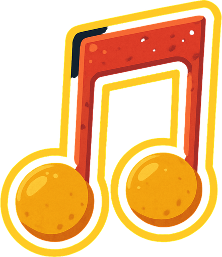 Music Note.
In-Game asset.  2d.  High contrast.  No shadows