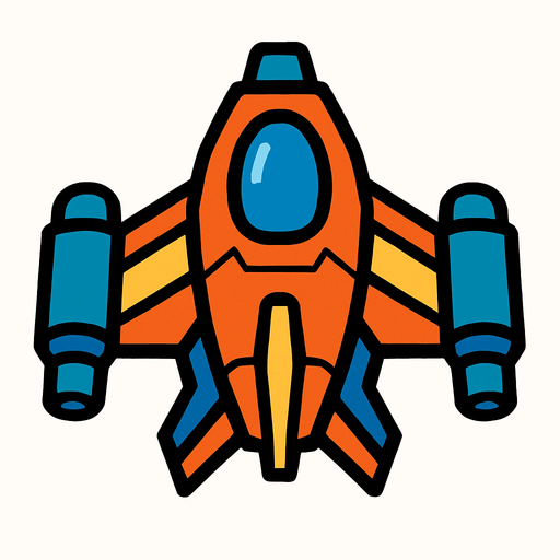 spaceship.
In-Game asset.  2d.  High contrast.  No shadows