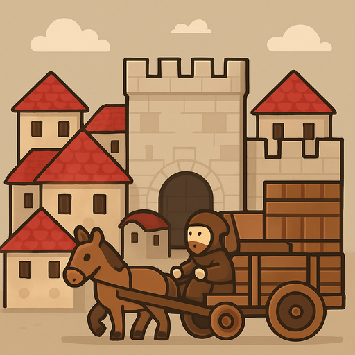 evleri artır şehirimsi kale görünümü ve asker ve silah yerine at arabalı tuccar olmalı