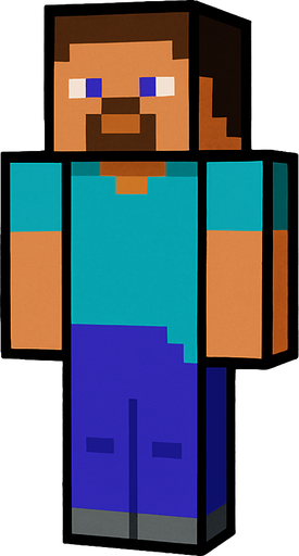 miceraft steve.
In-Game asset.  2d.  High contrast.  No shadows