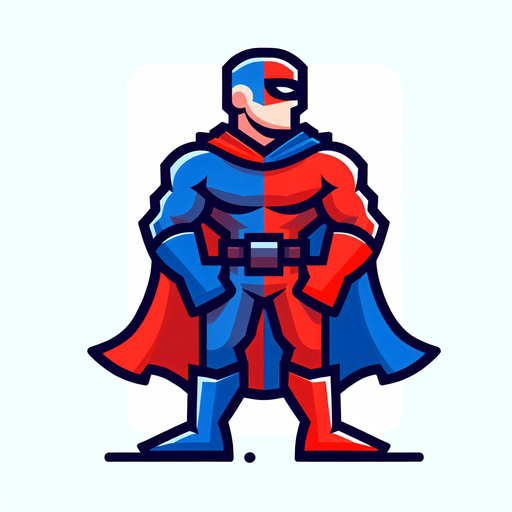 MG hero red and blu.
Single Game Texture.  In-Game asset.  2d.  Blank background.  High contrast.  No shadows