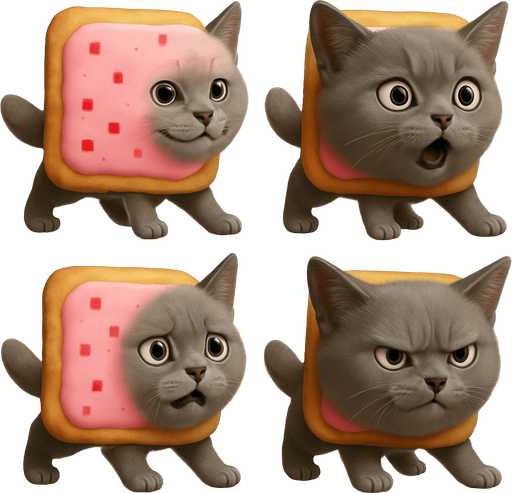 Sprite sheet with different face expressions : smile, surprise, fear, laught, angry...