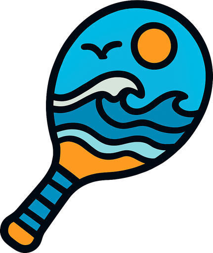 Raquette ocean.
In-Game asset.  2d.  High contrast.  No shadows