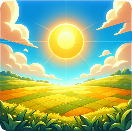 sunny fields
Single Game Texture. In-Game asset. 2d. Blank background. High contrast. No shadows. 100 x 100. Square