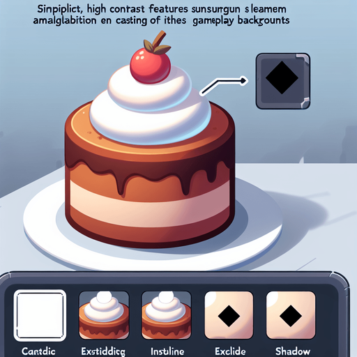 une patisserie (gâteau) simple.
Single Game Texture.  In-Game asset.  2d.  Blank background.  High contrast.  No shadows