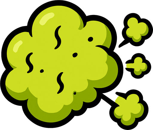 Fart cloud.
In-Game asset.  2d.  High contrast.  No shadows