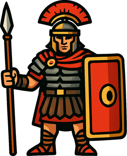 Roman Legioner.
In-Game asset.  2d.  High contrast.  No shadows
