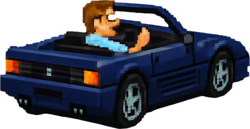 The car is dark blue